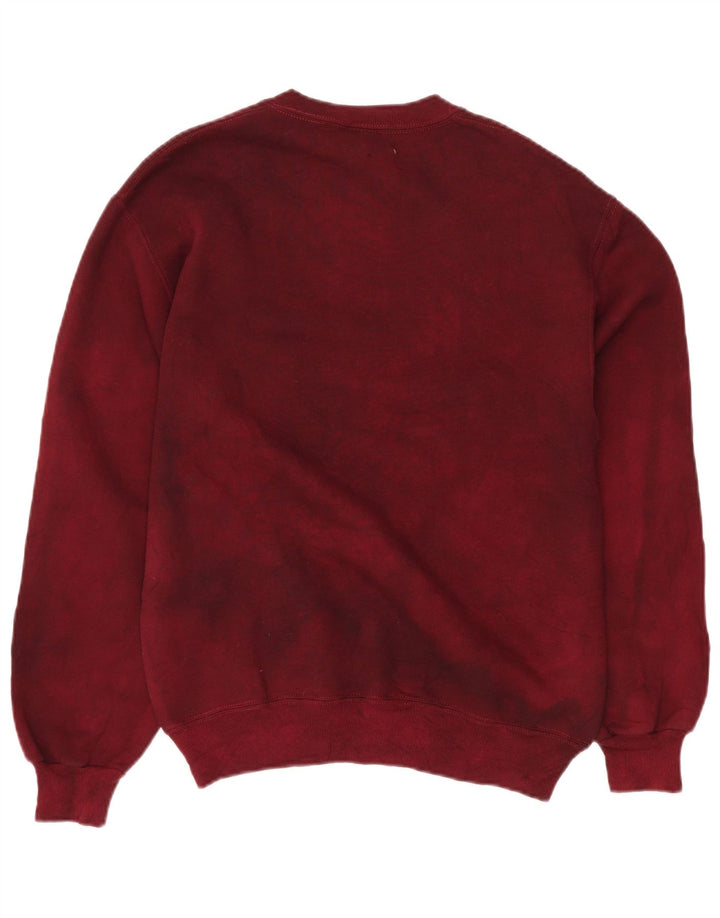 RUSSELL ATHLETIC Mens Sweatshirt Jumper Medium Burgundy Tie Dye Cotton