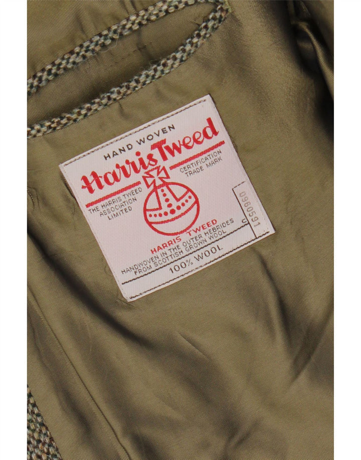 Harris Tweed Mens 2 Button Blazer Jacket UK 38 Medium Grey Wool