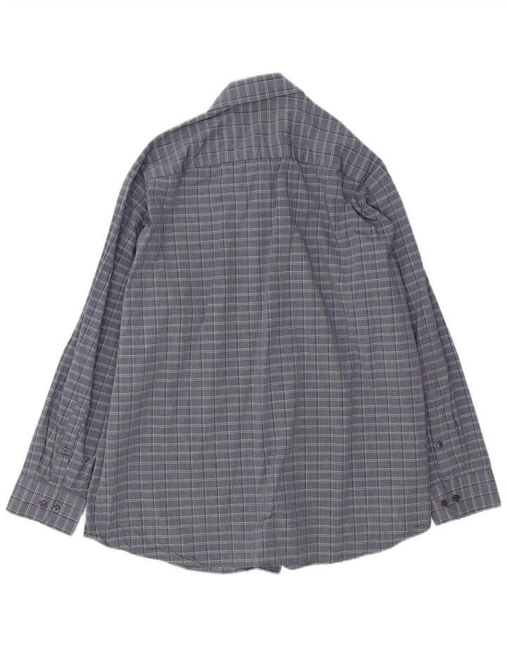 Calvin Klein Mens Regular Fit Shirt Size 17 XL Grey Check Cotton