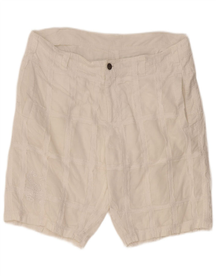 Scorpion Bay Mens Graphic Chino Shorts W33 Medium White Check Cotton