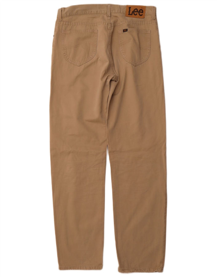 Lee Mens Tapered Casual Trousers W34 L34 Beige Cotton