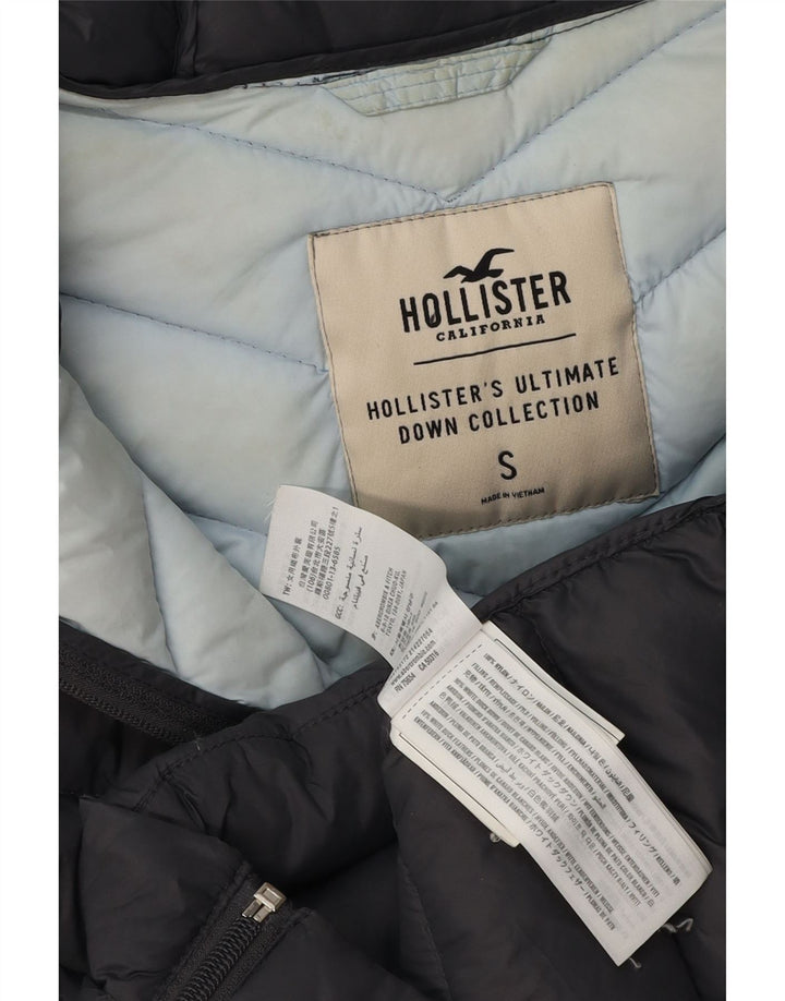 HOLLISTER Womens Hooded Padded Jacket UK 10 Small Grey Nylon