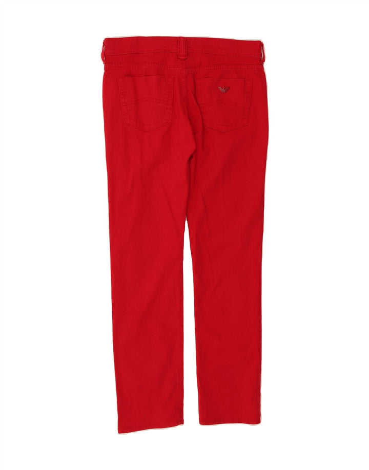 ARMANI Womens Slim Jeans W29 L30 Red Vintage Armani and Second-Hand Armani from Messina Hembry 