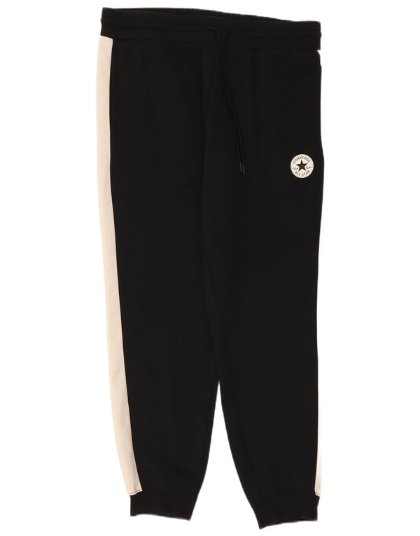 Converse Mens Tracksuit Trousers Joggers Medium Black Colourblock Polyester