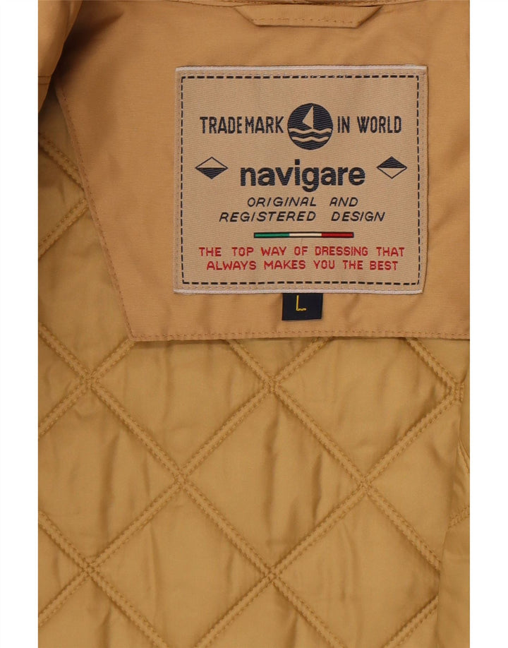 Navigare Mens Quilted Jacket UK 40 Large Beige