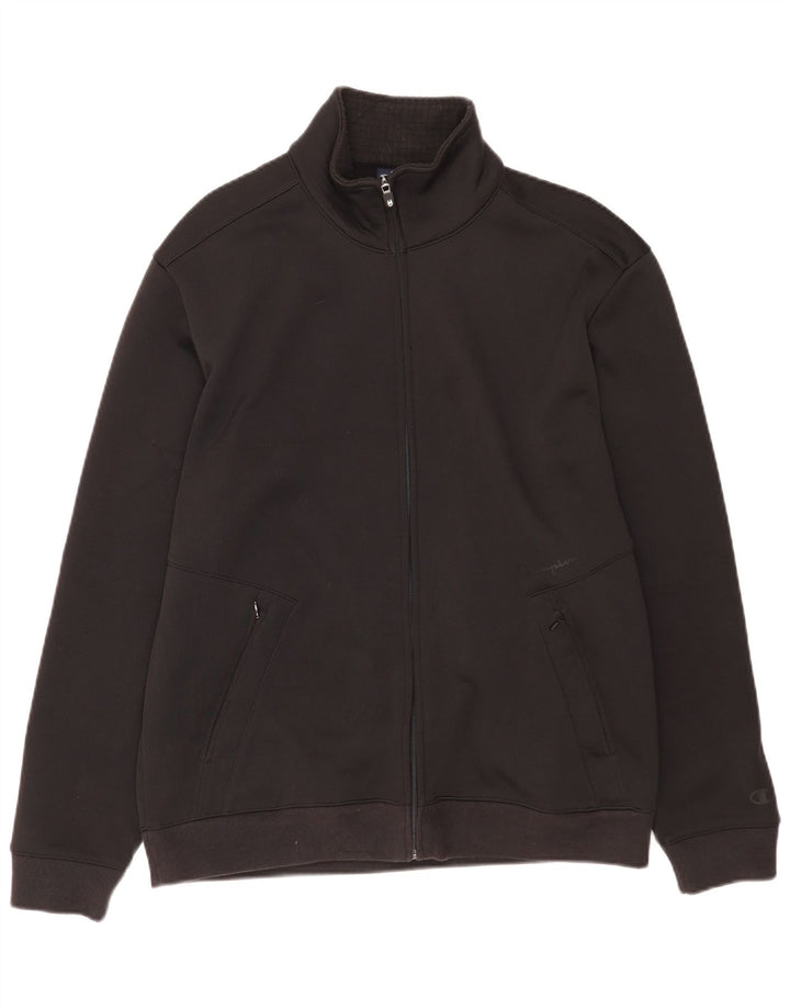 Champion Mens Tracksuit Top Jacket Large Black