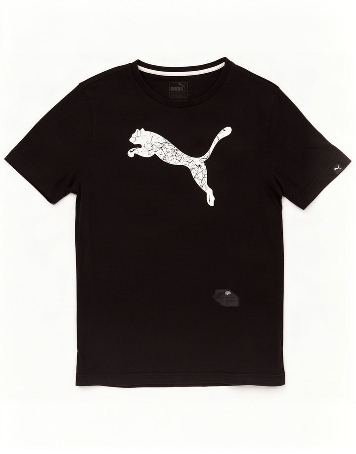 Puma Mens Graphic T-Shirt Top Medium Black Cotton