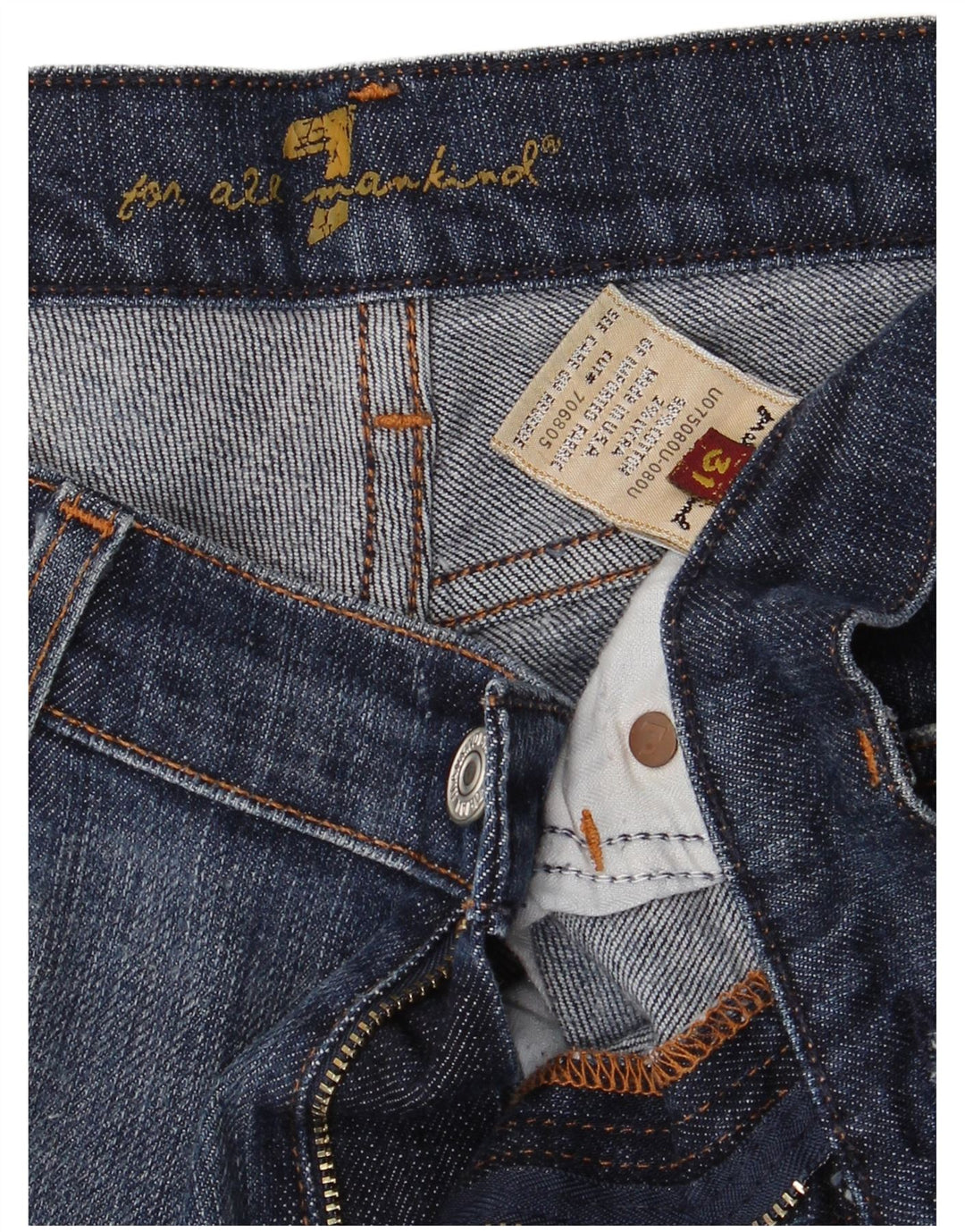 7 For All Mankind Womens Bootcut Jeans W31 L30 Blue Cotton