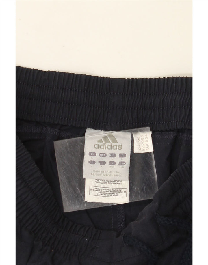 ADIDAS Mens Tracksuit Trousers Large Navy Blue Cotton