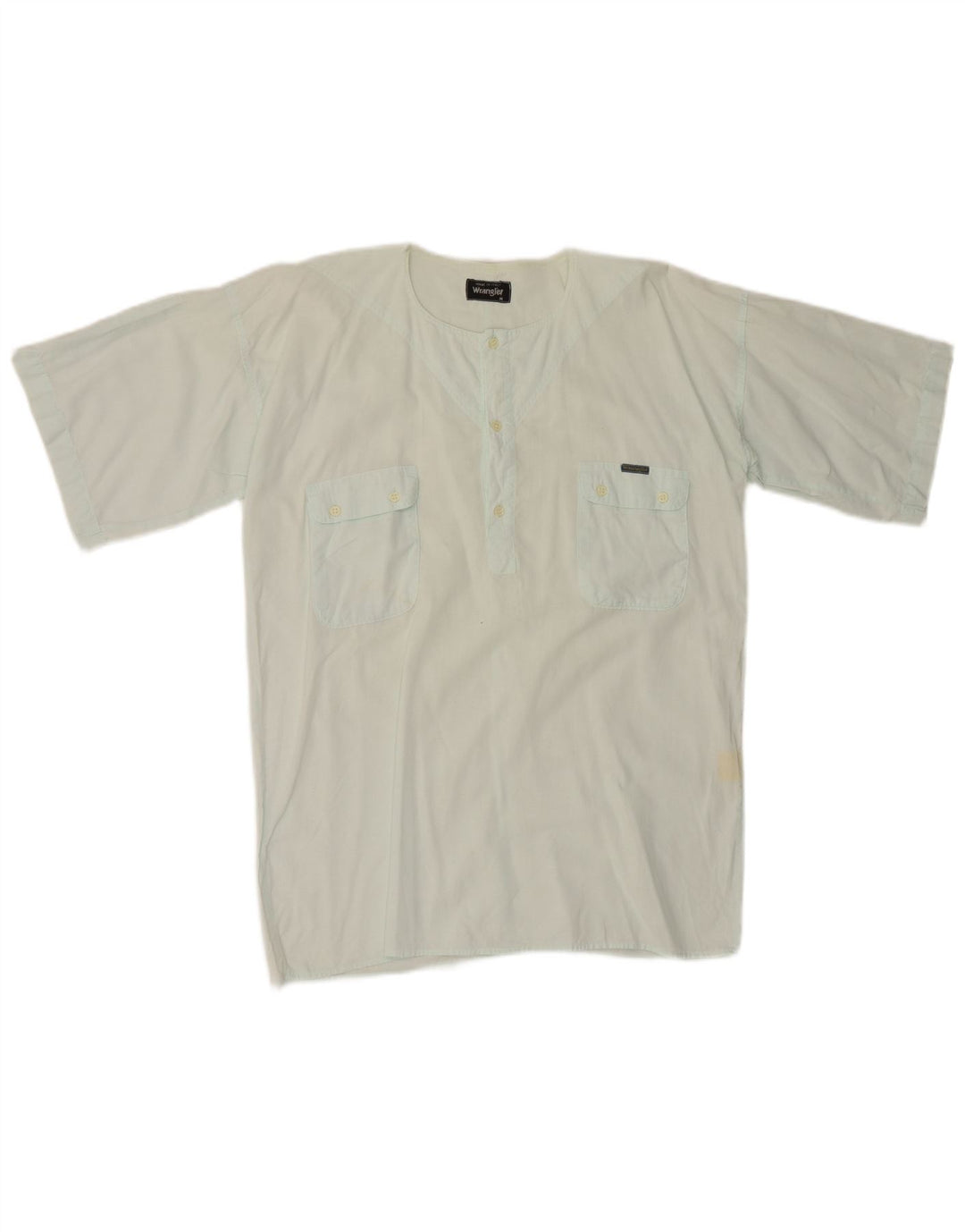 Wrangler Mens Short Sleeve Pullover Shirt Medium Turquoise Cotton