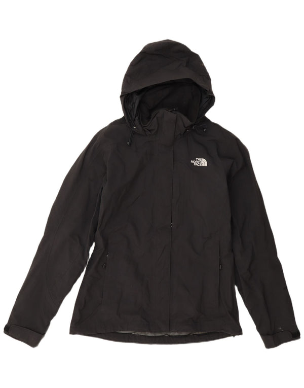 The North Face Womens Hooded Rain Jacket UK 10 Small Black Nylon