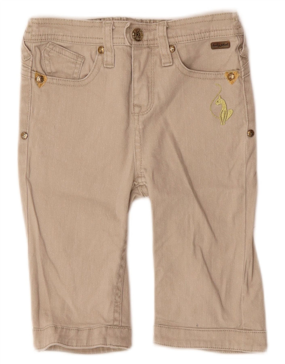 BABY PHAT Boys Bermuda Shorts 5-6 Years W24 Beige Ramie