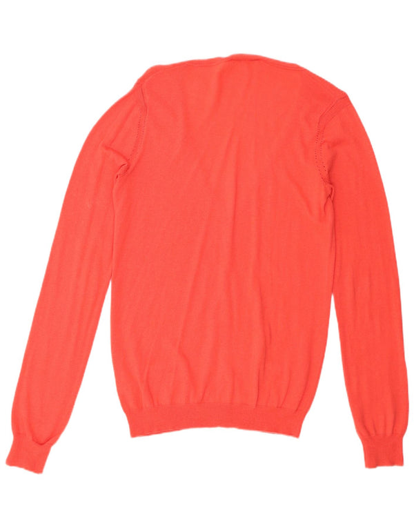 Patrizia Pepe Womens Cardigan Sweater UK 14 Medium Orange Cotton