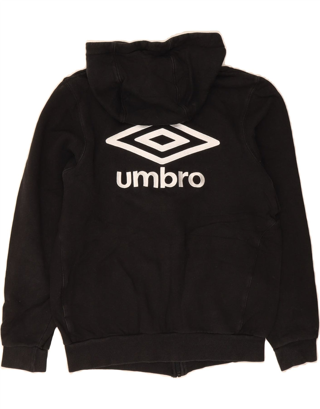 UMBRO Mens Graphic Zip Hoodie Sweater Medium Black Cotton Vintage Umbro and Second-Hand Umbro from Messina Hembry 