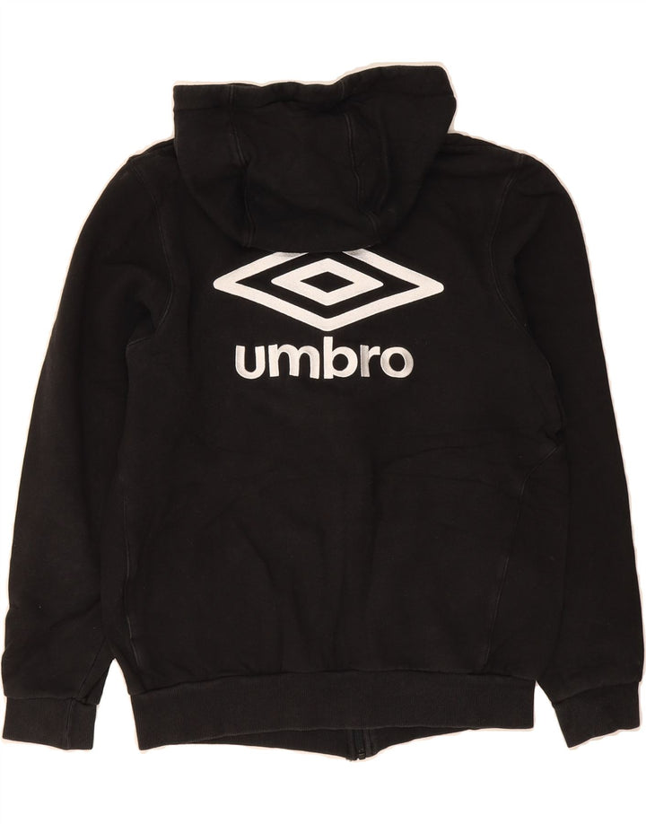 UMBRO Mens Graphic Zip Hoodie Sweater Medium Black Cotton Vintage Umbro and Second-Hand Umbro from Messina Hembry 