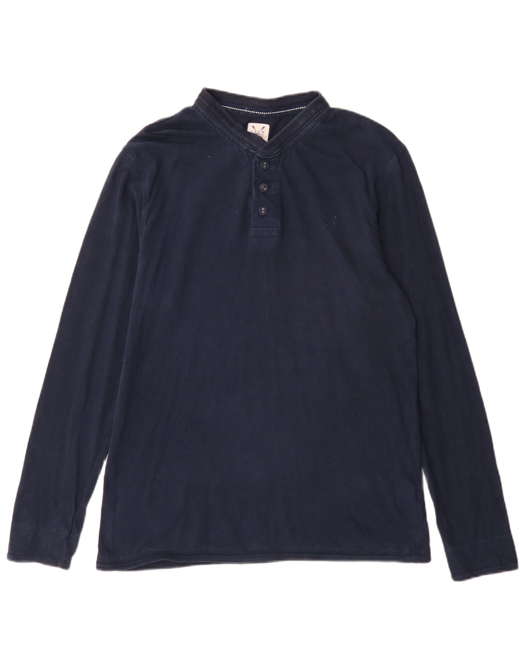 Crew Clothing Mens Top Long Sleeve Medium Navy Blue Cotton