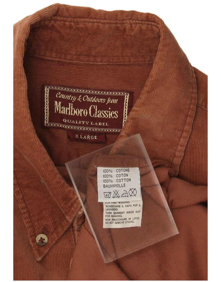 Marlboro Classics Mens Corduroy Shirt XL Brown Cotton