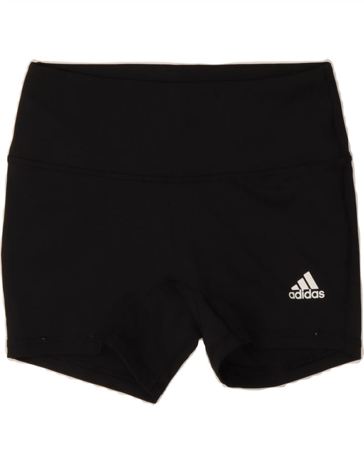 ADIDAS Womens Sport Shorts UK 12/14 Medium  Black Polyester Vintage Adidas and Second-Hand Adidas from Messina Hembry 