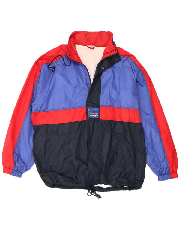 Marcel Clair Mens Hooded Rain Jacket EU 56 3XL Navy Blue Colourblock