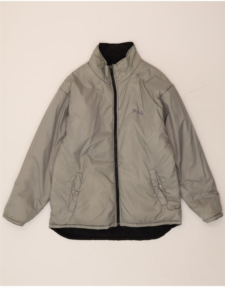 Fila Mens Reversible Padded Jacket IT 50 Large Black Colourblock Polyester