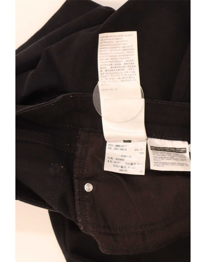Levi's Womens 715 Bootcut Jeans W26 L32 Black Cotton