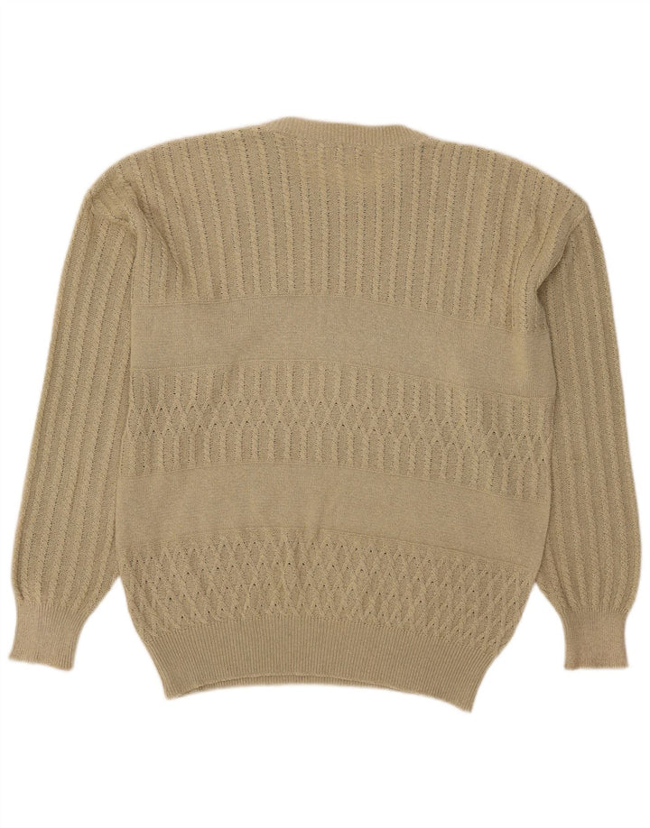 Biffi Mens Graphic Crew Neck Jumper Sweater Large Beige