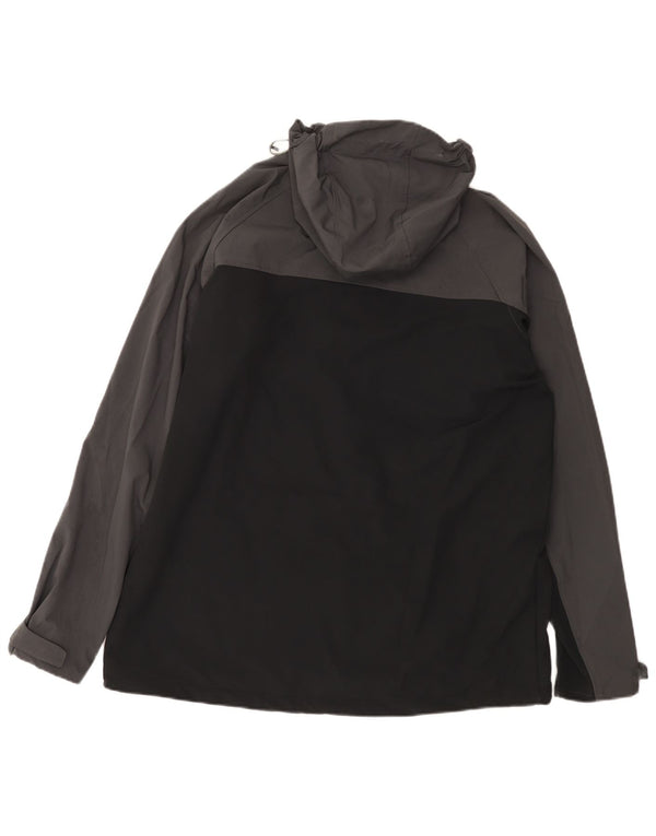 Mountain Warehouse Mens Hooded Rain Jacket UK 42 XL Black Colourblock