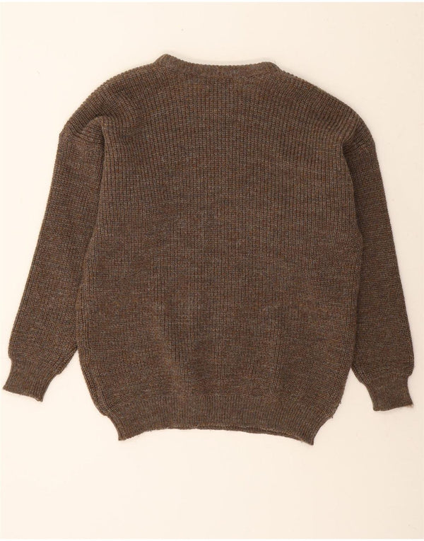 BARBOUR Mens Crew Neck Jumper Sweater Medium Khaki New Wool