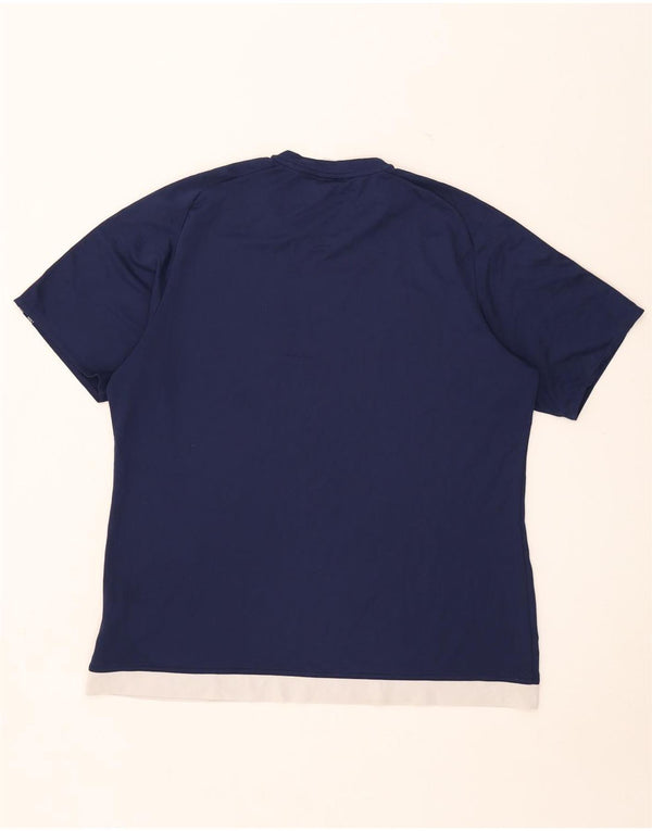 Adidas Mens Climalite T-Shirt Top XL Navy Blue Colourblock Polyester