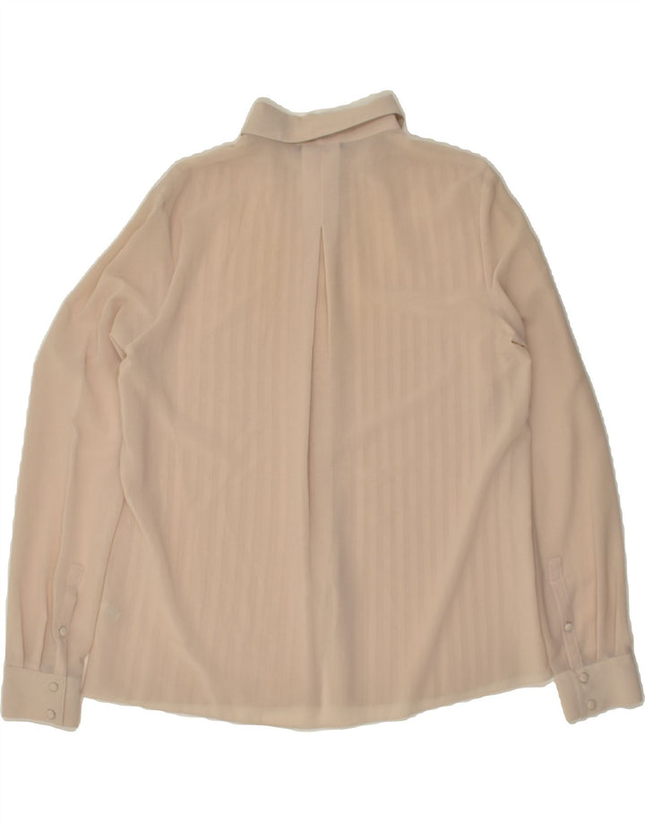 PINKO Womens Oversized See Through Shirt Blouse UK 10 Small  Beige