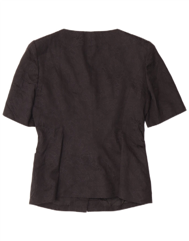 GUY LAROCHE Womens Short Sleeve Blazer Jacket EU 42 Large Black Classic