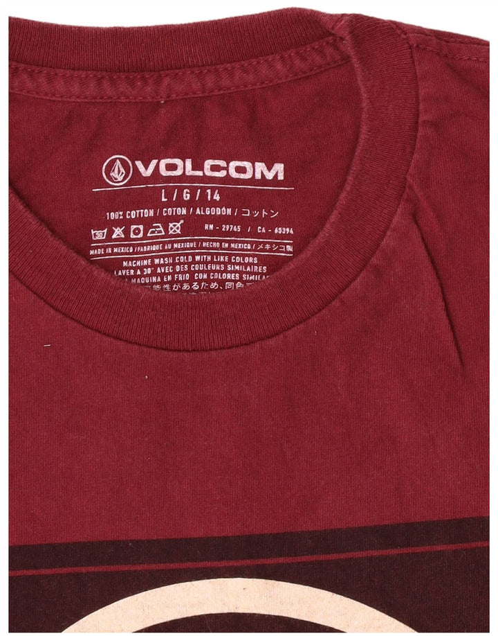 Volcom Boys 13-14 Years Large Burgundy Cotton