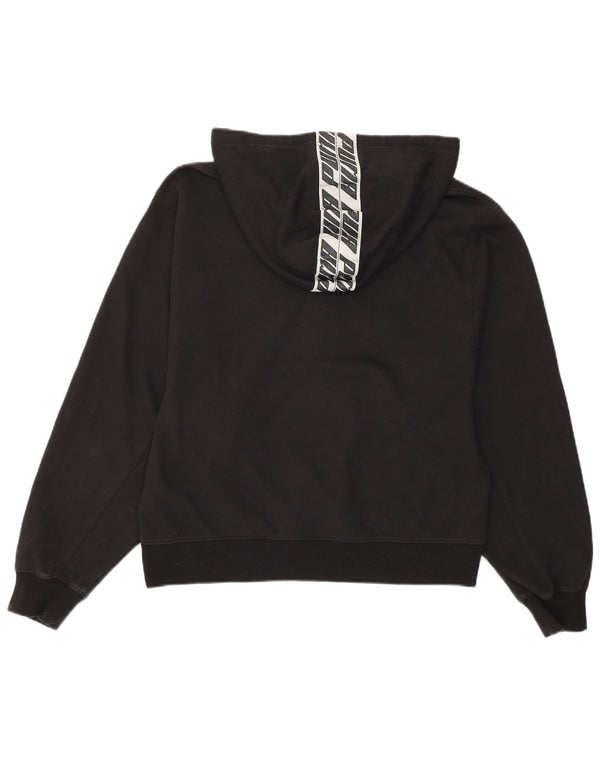 PUMA Womens Graphic Hoodie Jumper UK 16 Large Black Cotton