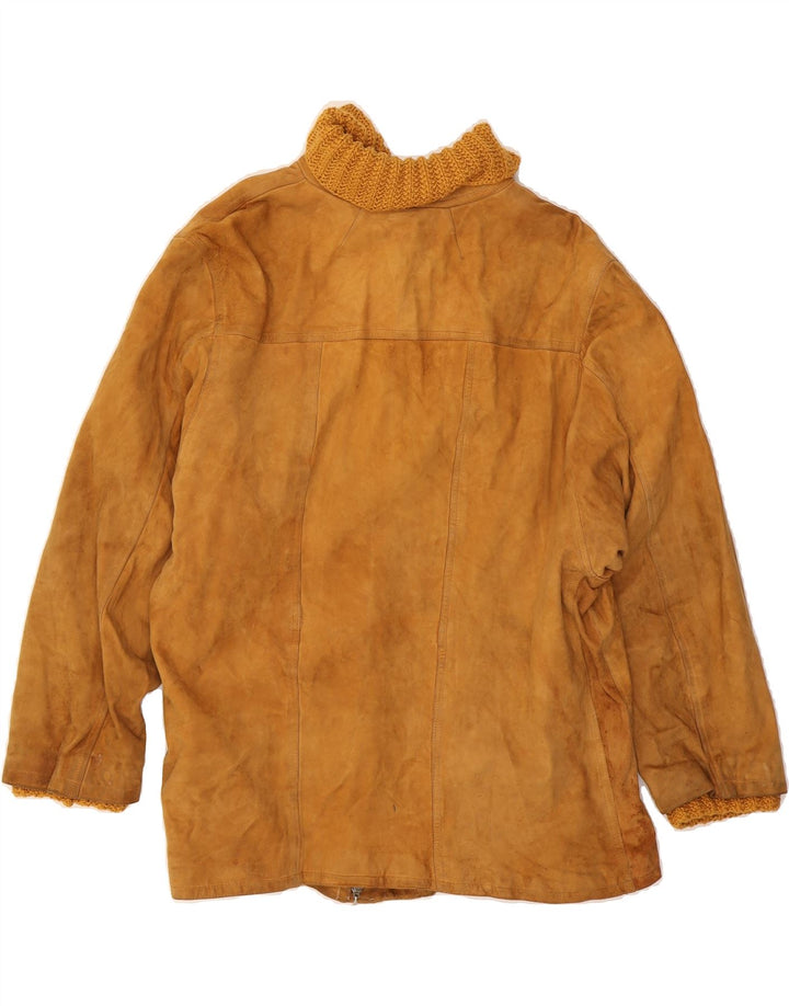 VINTAGE Womens Suede Jacket UK 18 XL Beige Vintage Vintage and Second-Hand Vintage from Messina Hembry 
