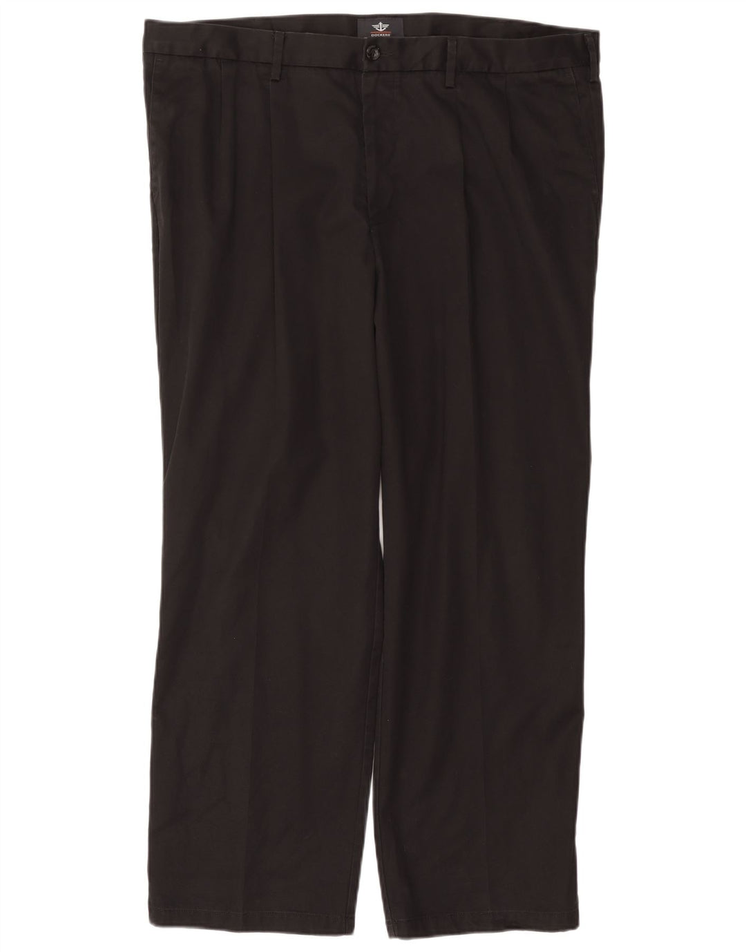 DOCKERS Mens Classic Fit Pegged Chino Trousers W42 L32 Black Cotton