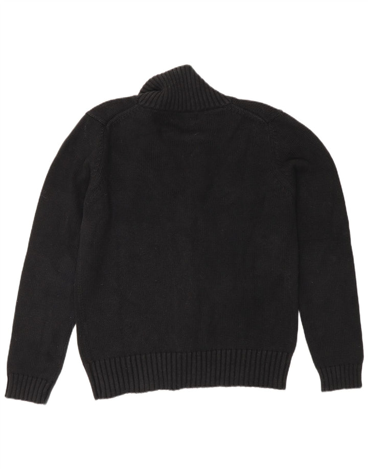 Zara Mens Cardigan Sweater Medium Black Cotton Classic