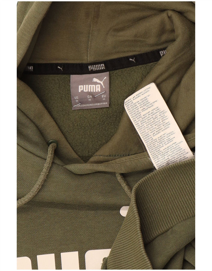Puma Mens Graphic Hoodie Jumper Medium Khaki Cotton