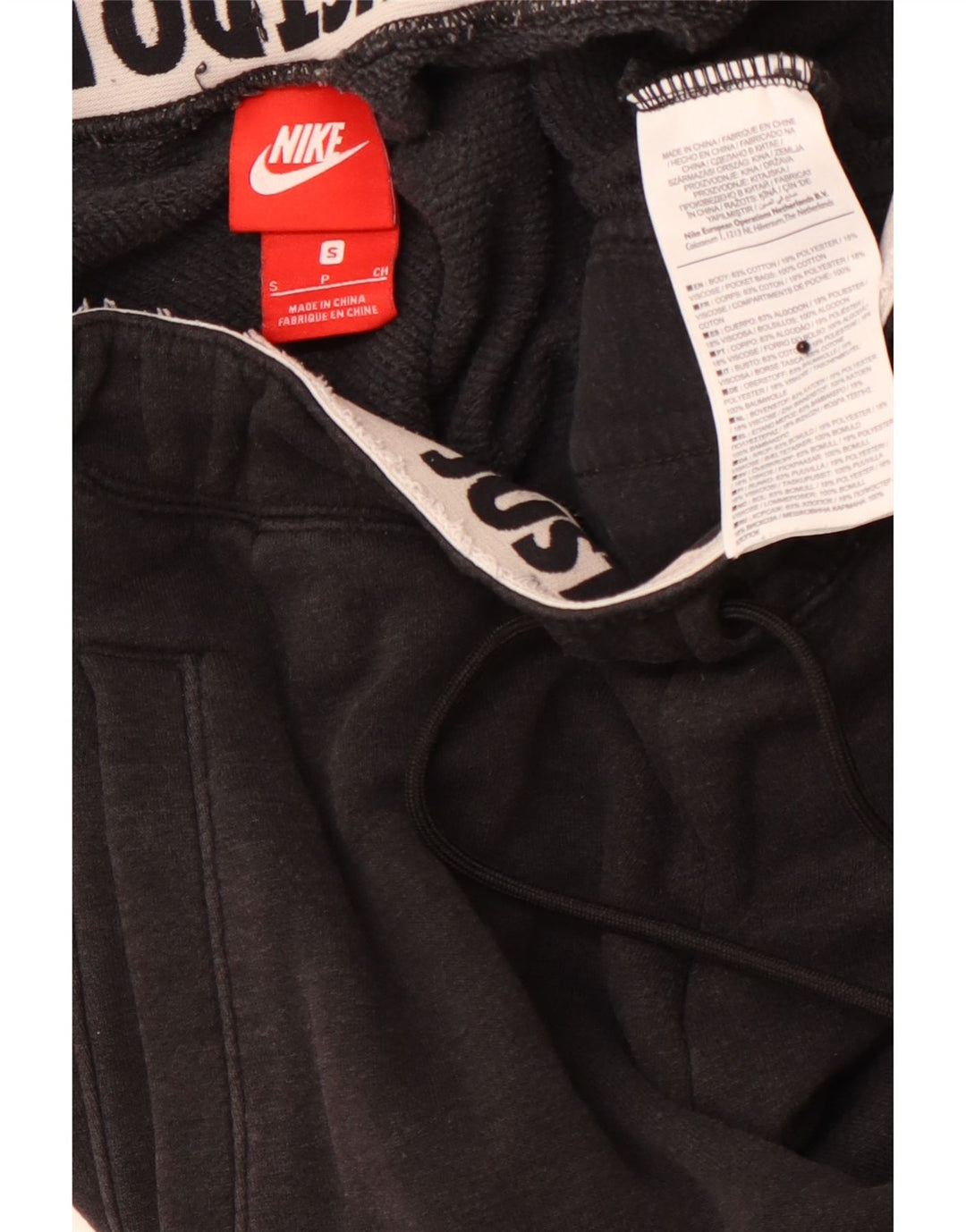 NIKE Womens Tracksuit Trousers Joggers UK 8 Small Black Cotton