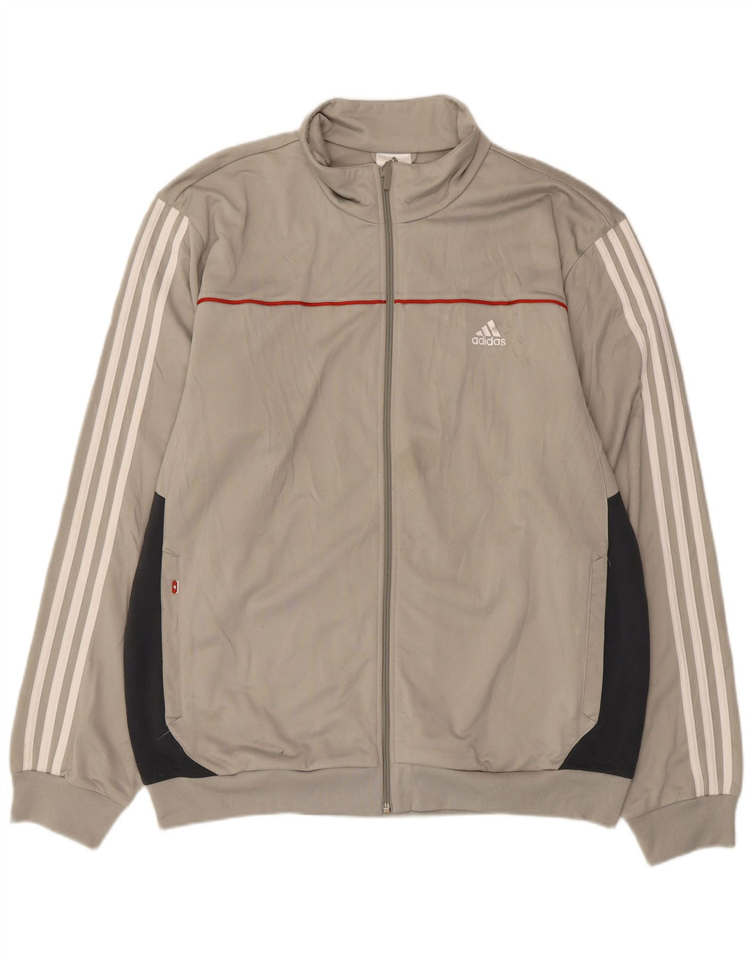 Adidas Mens Tracksuit Top Jacket XL Grey Colourblock Polyester
