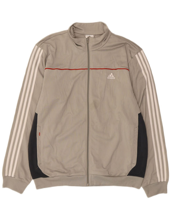 Adidas Mens Tracksuit Top Jacket XL Grey Colourblock Polyester
