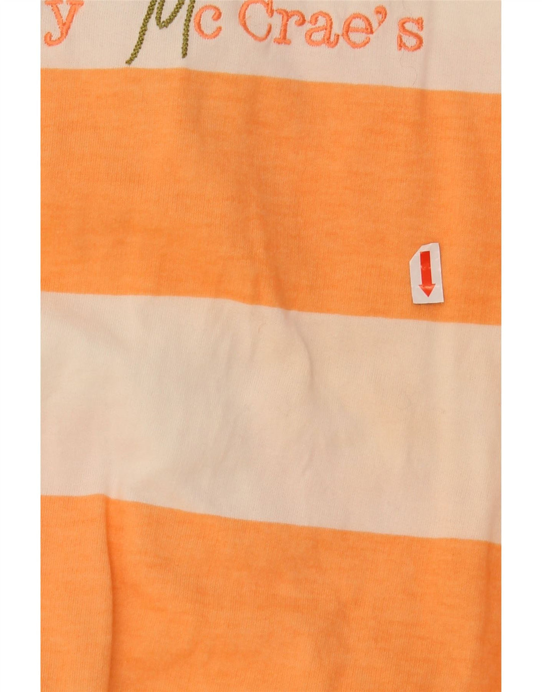 SAMAR Mens Cardigan Sweater Large Orange Striped Cotton Vintage Samar and Second-Hand Samar from Messina Hembry 