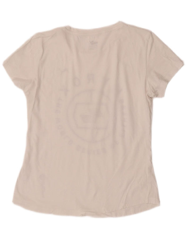 Puma Womens Graphic T-Shirt Top UK 12 Medium White
