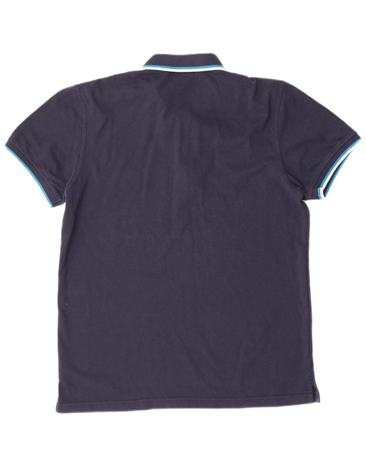 CANTERBURY Boys Polo Shirt 15-16 Years Large  Navy Blue Polyester