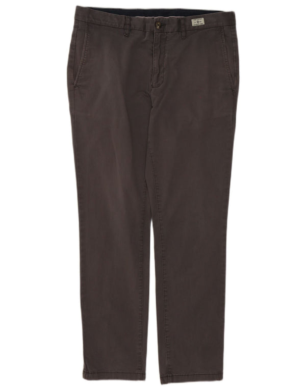 Tommy Hilfiger Mens Slim Fit Chino Trousers W34 L30 Grey Cotton