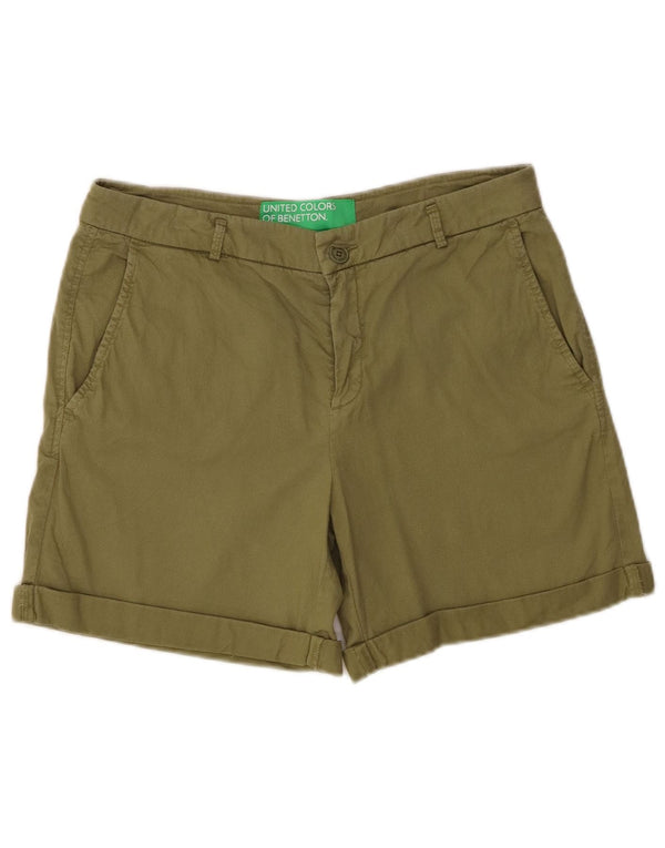 Benetton Mens Chino Shorts W30 Medium Khaki