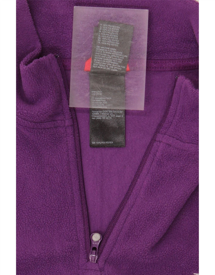 THE NORTH FACE Womens Zip Neck Fleece Jumper UK 16 Large Purple Polyester