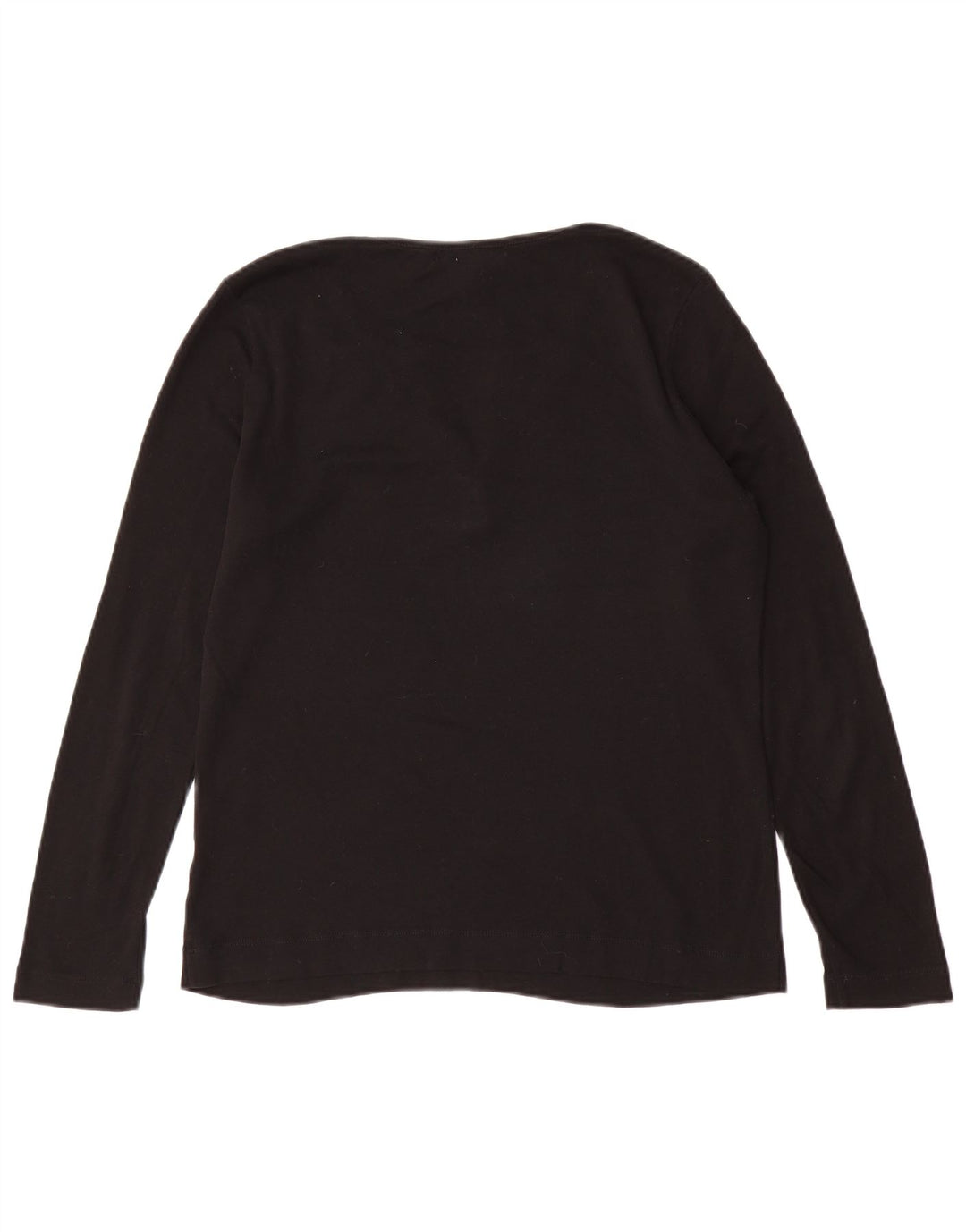 RALPH LAUREN Womens Top Long Sleeve UK 16 Large Black Cotton