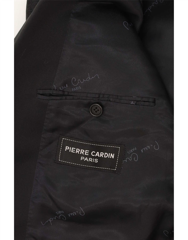 Pierre Cardin Mens Blazer Jacket IT 50 Large Black Geometric Classic