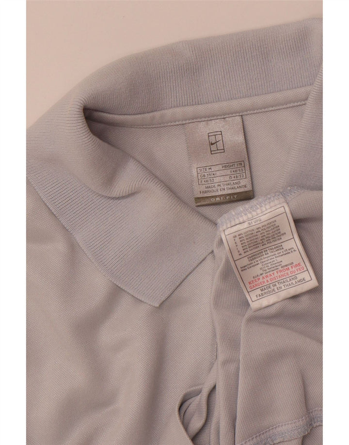 NIKE Mens Polo Shirt UK 39/41 Medium Blue Cotton