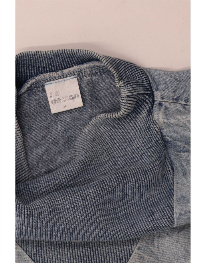 Vintage Womens Oversized Sweatshirt Jumper EU 44 XL Blue Cotton